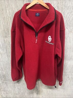 Pro Player Mens Red Oklahoma Quarter-Zip Fleece Pullover XL